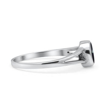 Oval Oxidized Statement Fashion Petite Dainty Thumb Ring Simulated Black Onyx 925 Sterling Silver